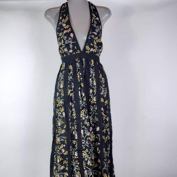 BA&SH Floral Backless Halter Maxi Dress Size 2(M) - Picture 3 of 7
